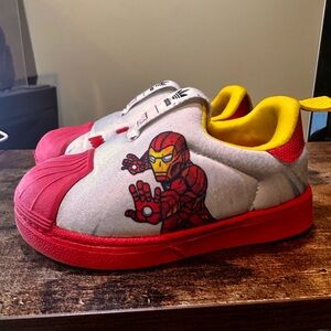 Marvel Iron Man Toddler Boys Superstar 360 Slip On Adidas Sneakers Size 7